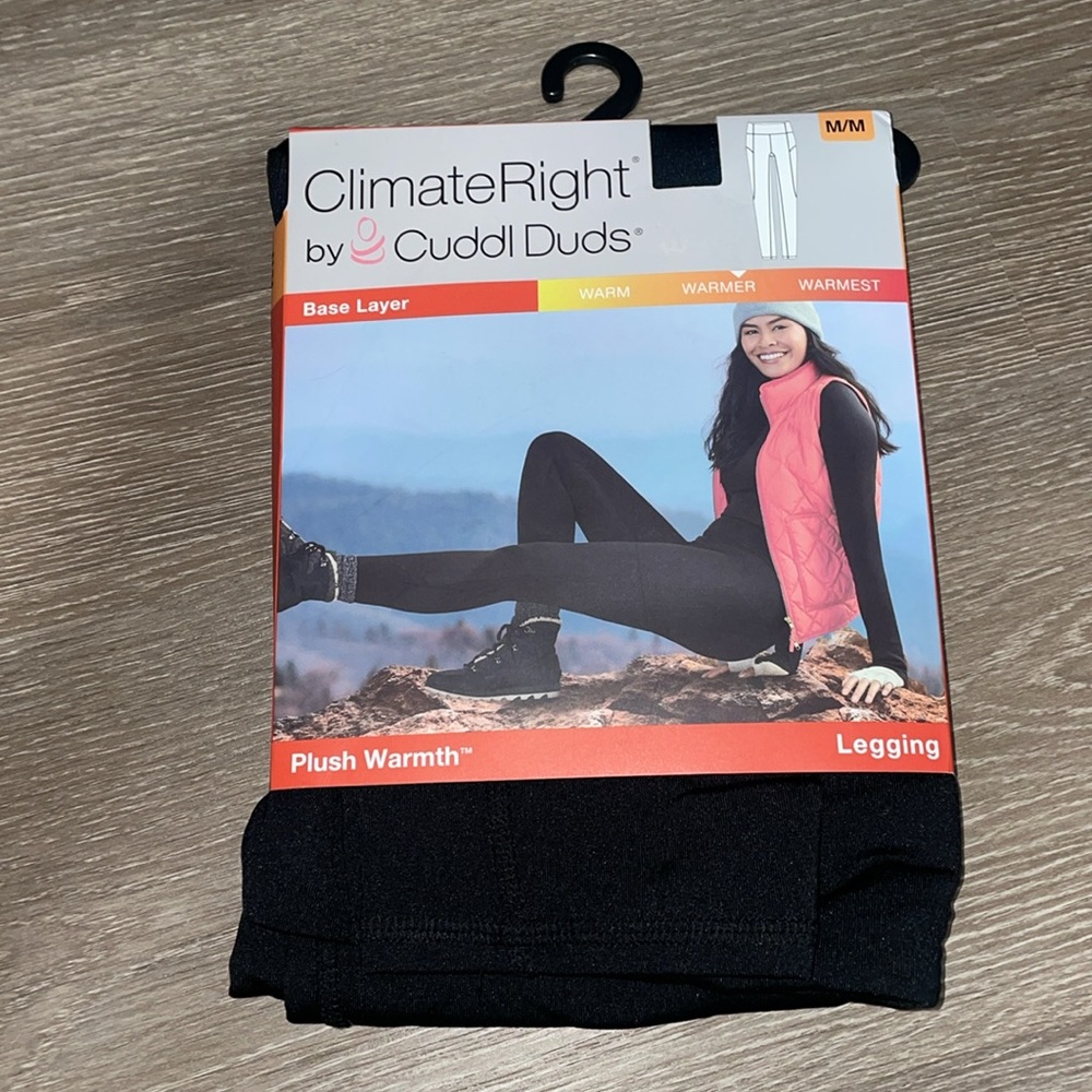Cuddl Duds Climate Right Women’s Base Layer Plush Warmth Leggings Medium NWT